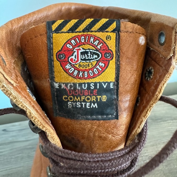 Justin Conductor Steel Toe Work Boots Lace Up Double Comfort Mens 9.5 - Picture 9 of 9